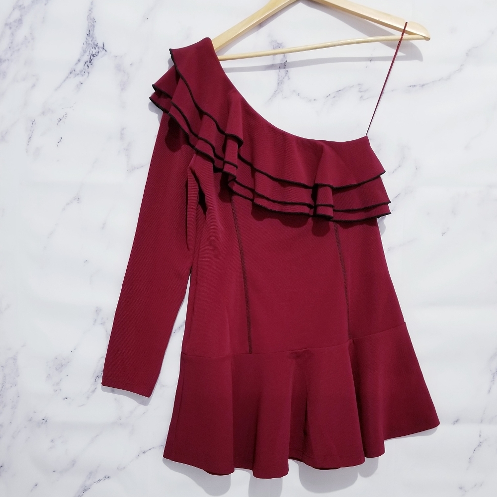 The Room One Shoulder Mini Ruffle Dress - Picture 5 of 9